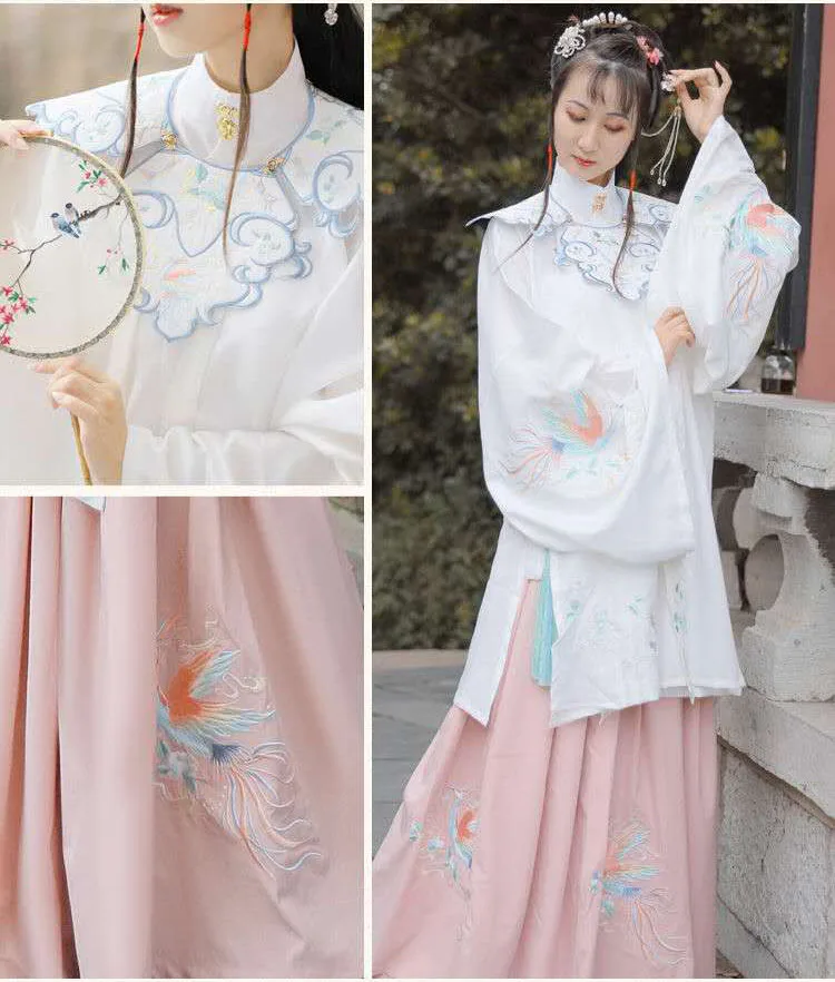 3 предмета в комплекте для женщин Hanfu Вышивка с изображением древней народном