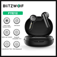 blitzwolf bw fye12 tws wireless earphone bluetooth compatible mini earbuds hifi stereo hd touch control half in ear for phone