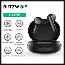 BlitzWolf BW-FYE12 TWS Wireless Earphone bluetooth-compatible Mini Earbuds HiFi Stereo HD Touch Control Half in Ear for Phone