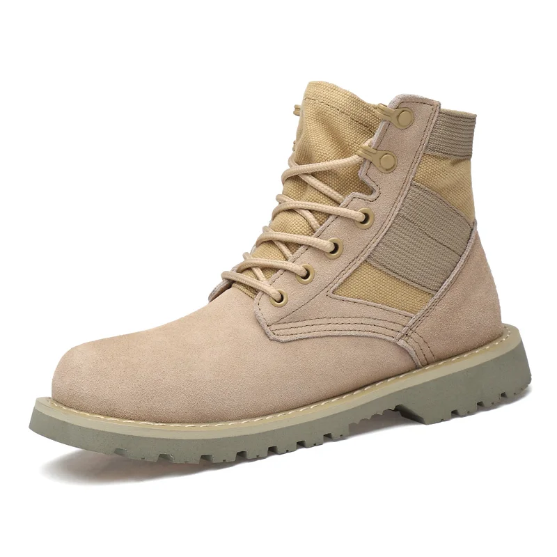 Желтые мужские Ботинки Martin высокие зимние ботинки для пустыни инструмент Повседневные Дышащие челси Туфли