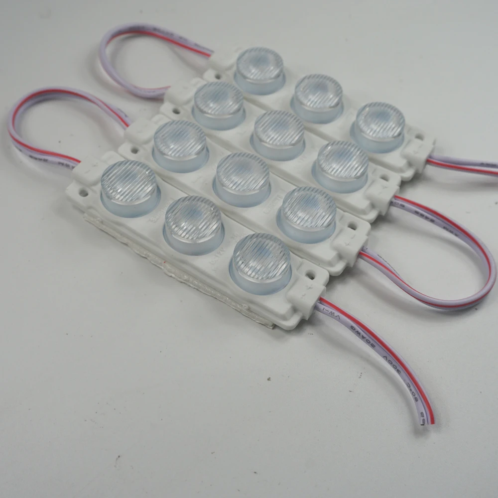 20 шт. SMD 2835 3 светодиода 1 Вт впрыск светодиодный светильник с объективом RGB DC12V 73 мм