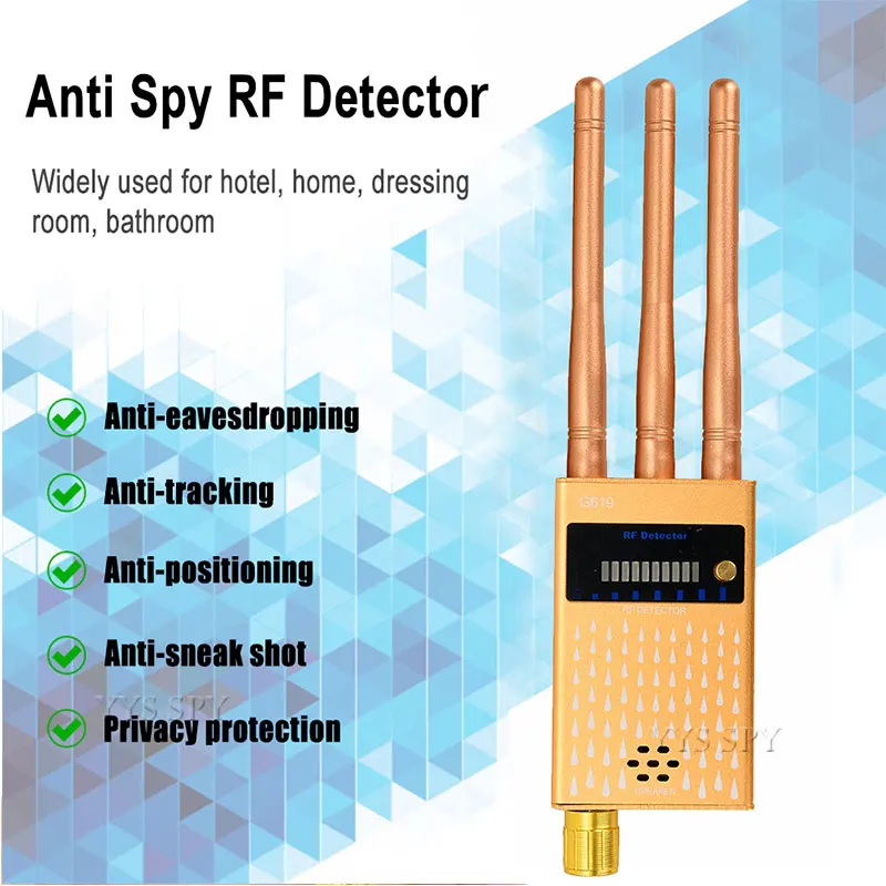3 antenna professional g619 anti spy detector rf cdma signal finder for gsm bug gps tracker wireless hidden camera eavesdropping free global shipping