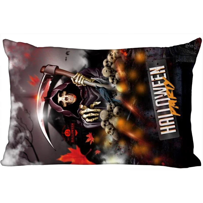 

ShunQian Halloween Party Gothic Decorative Pillowcase 45x35cm(One Side) Rectangle Zipper Print Pillowcase New Year Pillow Cover