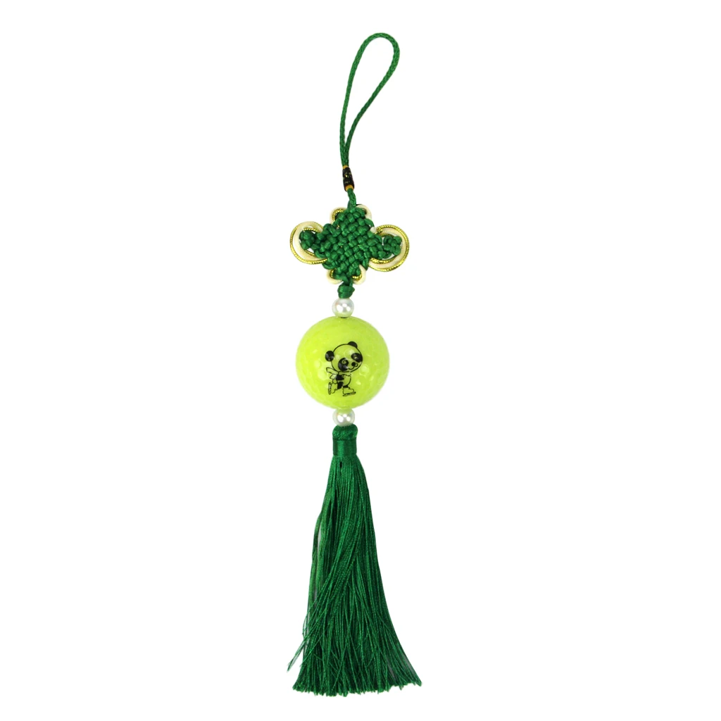 

Traditional Handcraft Knitted Chinese Knot with Golf Ball - Hall Door Office Car Hanging Decor
