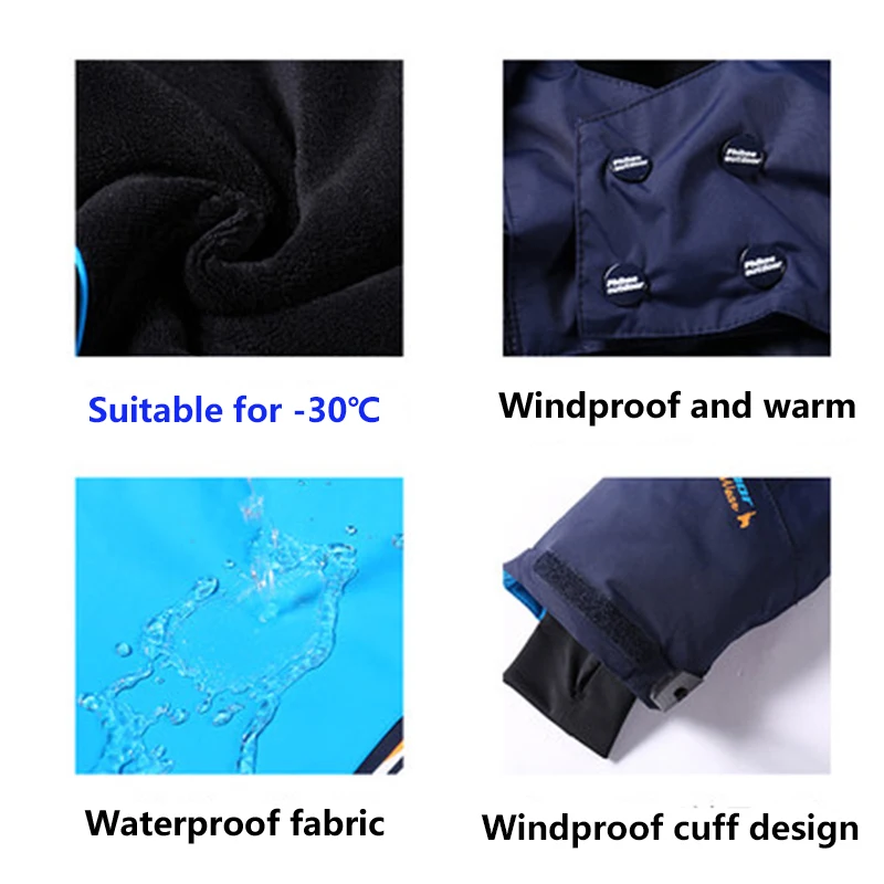 Лыжный костюм Phibee одежда для маленьких мальчиков и девочек Теплые