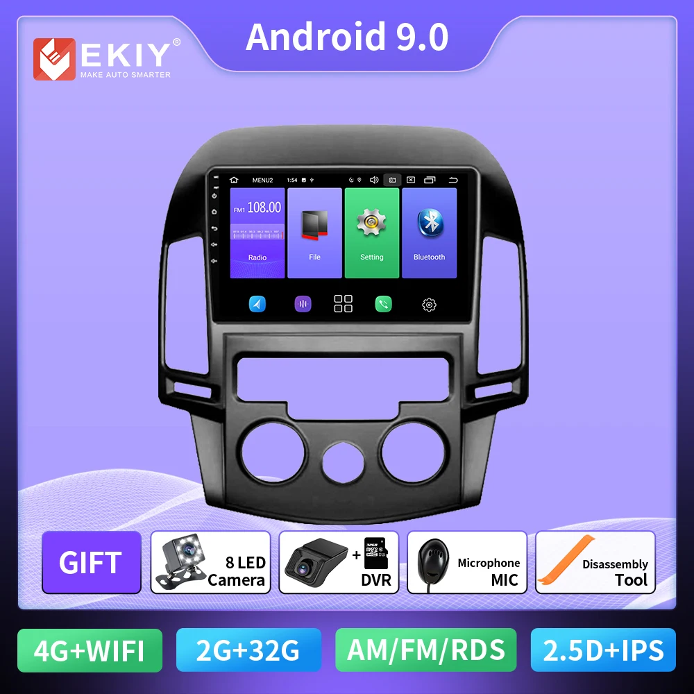 Autoradio For Hyundai I30 2009 2010 2011 2012 2013 2014-2016 Car Radio 2 din Android Radio Multimedia Player GPS Navigation 4G