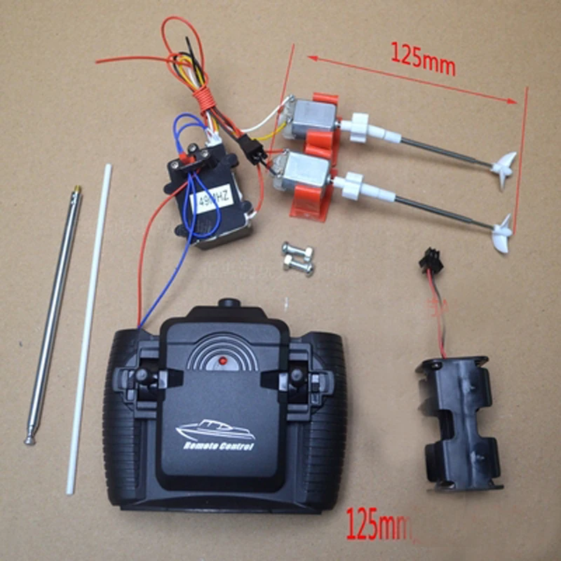 1 комплект DIY RC лодок полный деталей 4 канальный беспроводной зарядный вал + пульт