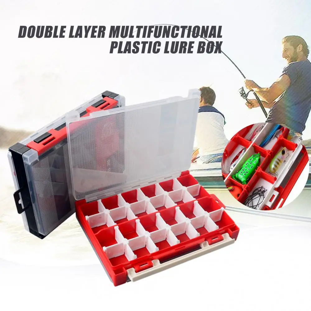 

55% Discounts Hot! Double Layer Multifunctional Plastic Storage Box Portable Fishing Bait Container