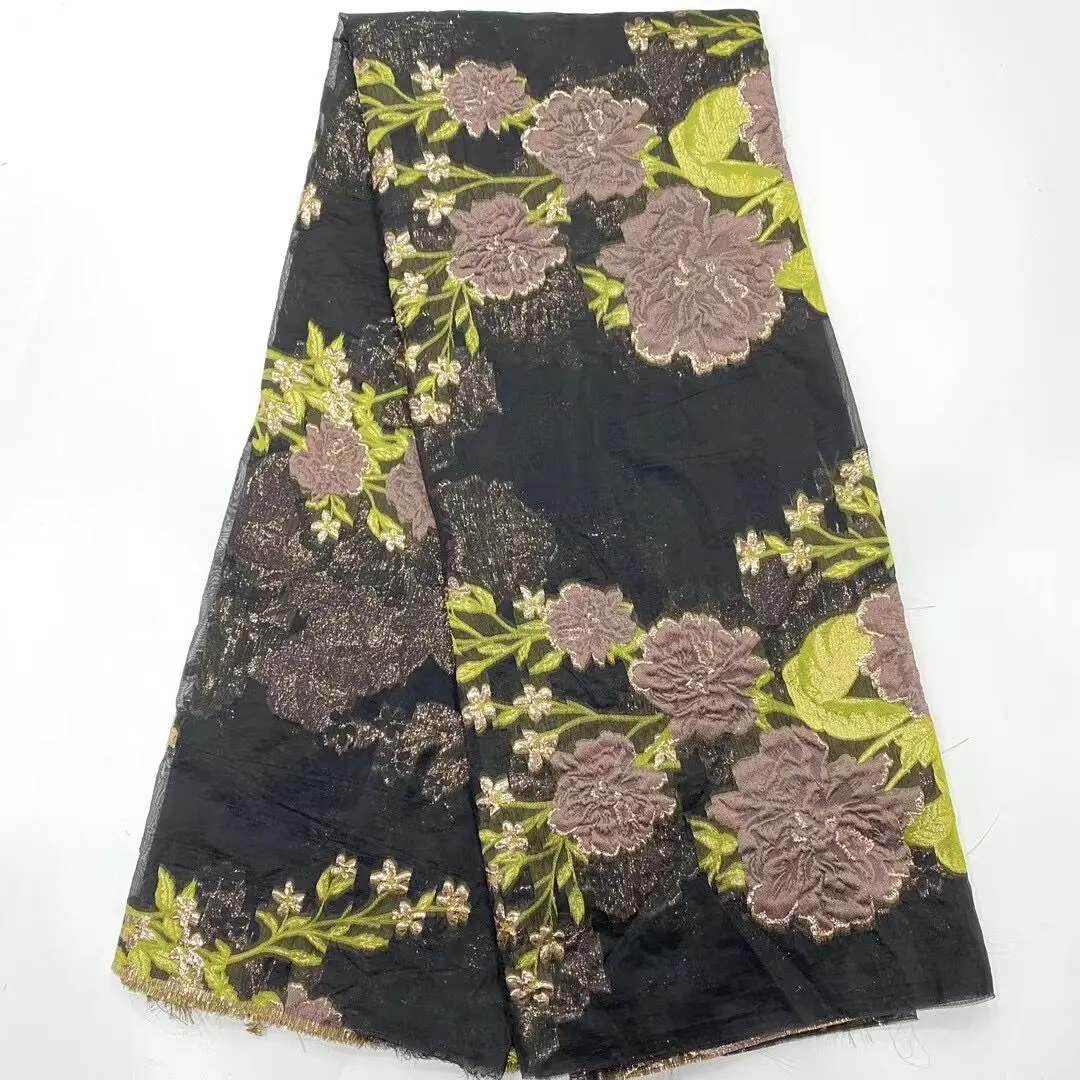 

Новая африканская жаккардовая ткань из органзы, парча, французский тюль, чистый материал, высокое качество 2021, нигерийский для свадебного п...