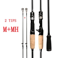 2 sec carbon 1 681 82 12 42 7m fishing lure rod spinning casting rod mmh 2 tips fishing tackle