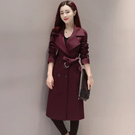 Женский Тренч 2020 Весна Осень Мода размера плюс 4XL двубортный s Женская ветровка