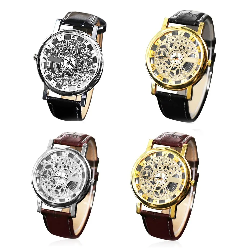 2018 горячая распродажа мужские часы из ПУ кожи Сплав Мужские модные нержавеющей