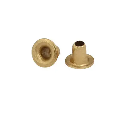 

500pcs M2x2.5mm Brass Plated Metal Hollow Eyelets Rivets Gold Tone