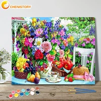 chenistory painting by numbers flower kit acrylic paints drawing on canvas fruit picture by numbers wall paintings adults handiw
