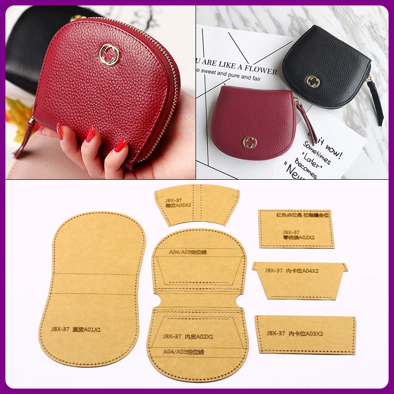 1 Набор ручная кожа серебряная упаковка рисунок из крафт-бумаги короткий кошелек