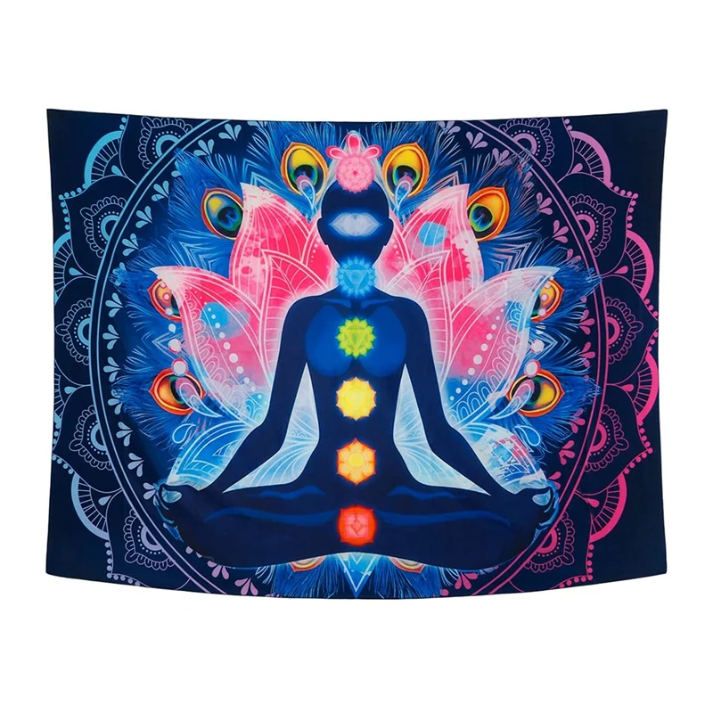 Гобелен Seven Chakra, гобелен для йоги, медитации, настенный цветной гобелен с мандалой, индийские Гобелены с чакрами