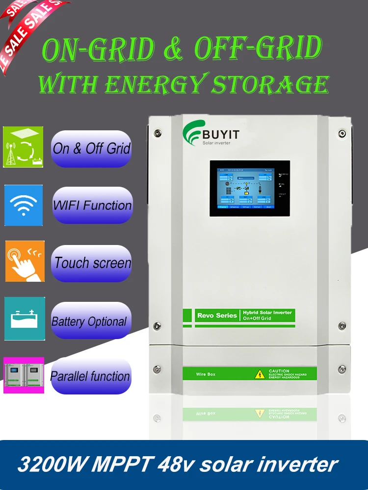 

3200W On Grid&Off Grid MPPT 90A Hybrid Solar inverter with Touch Screen /WIFI and Parallel Function Max PV Power 5000W