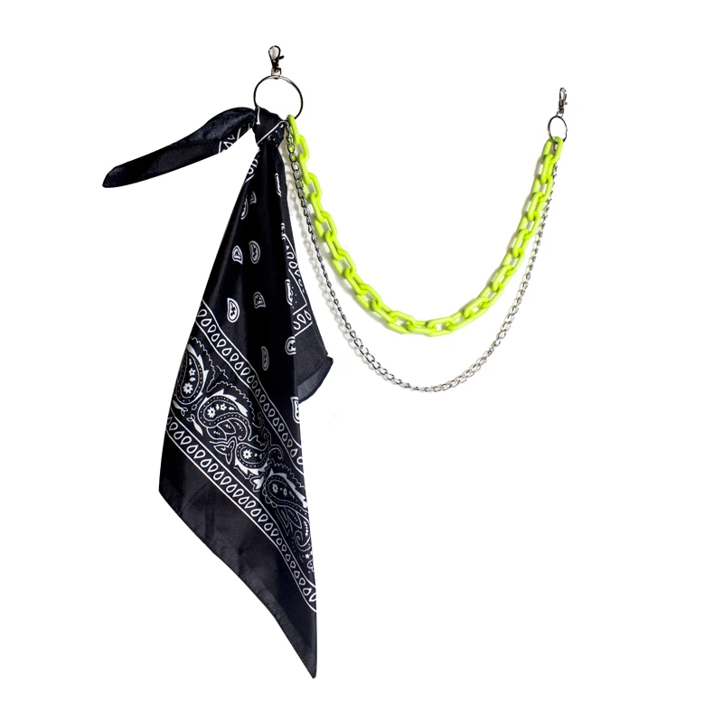 Флуоресцентная зеленая пластиковая цепочка из акриловой смолы для брюк с