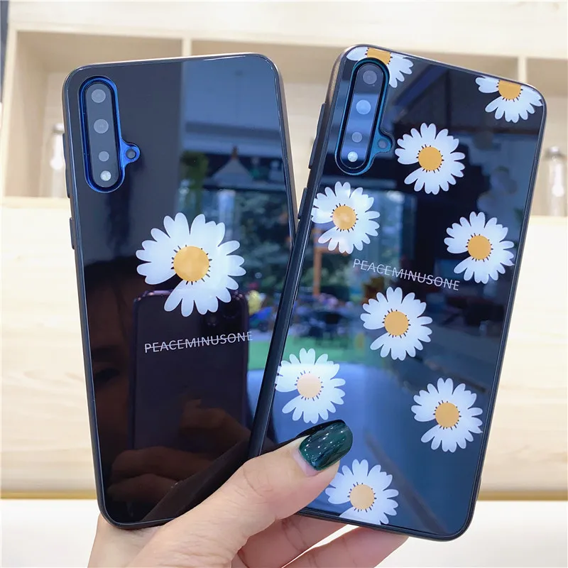 

Strap & Case For Huawei Nova 5 5i Pro 4 4e 3 3i 3e Peaceminusone Daisy Fashion Hard Glass Cover For Huawei Nova 5 2 Plus 2i 2s