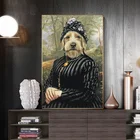 Винтажная настенная Военная униформа в виде собаки, брезентовое официальное платье, картина собаки для гостиной, домашний декор, квадраты