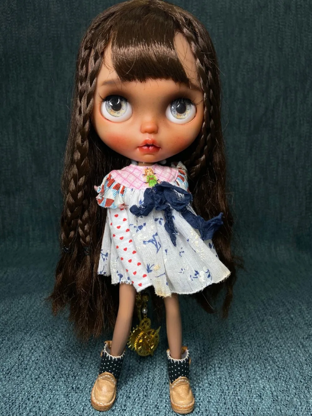 ICY 19 joint blyth кукла с макияжем лицо с волосами девочка подарок коричневая кожа с сонными глазами макияж кукла