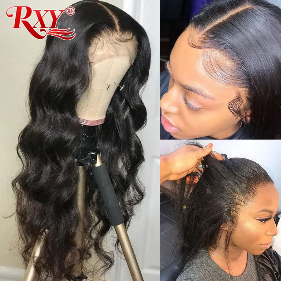 Плотность 250 RXY 13x4 парики из человеческих волос на сетке спереди волнистые волосы