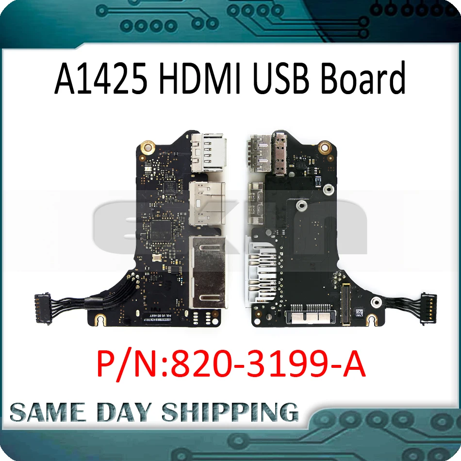 Оригинальная плата для ноутбука A1425 USB HDMI SD I/O чтения карт MacBook Pro 13 3 &quotRetina 820-3199-A