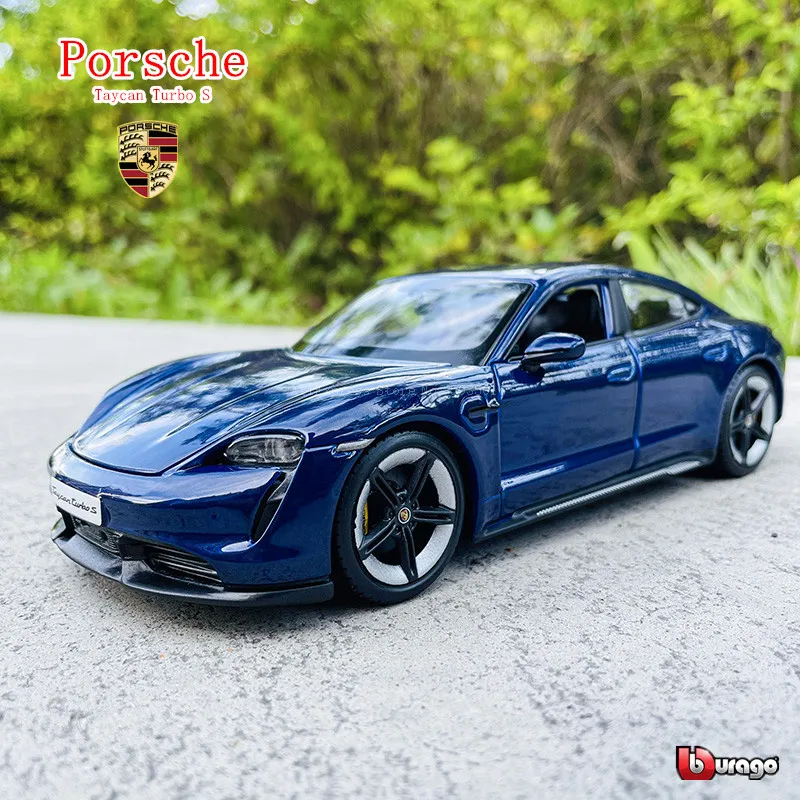 

Bburago 1:24 latest Porsche Taycan Turbo S die casting alloy car model Art Deco Collection Toy tools gift factory authorization