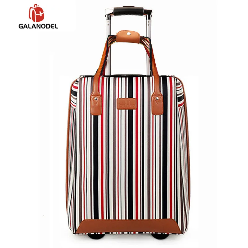Seablue Luggage 20 дюймов Дорожный чемодан на колёсиках, набор для женщин, брендовый чемодан на колесиках, в полоску, сумки для путешествий, ремень, Оксфорд - Цвет: Seablue Luggage