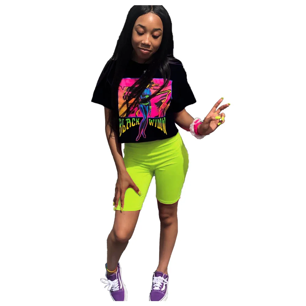 2020 спортивный костюм женск футболка женская шорты женские одежда кроп топ women