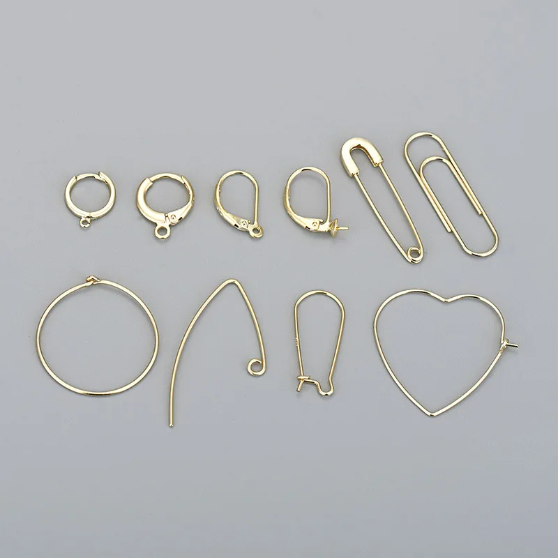 925 Sterling Silver Color Gold Earring Punk Rock Style Safety Pin Ear Hook Stud Earrings Exquisite Jewelry Making Accessories