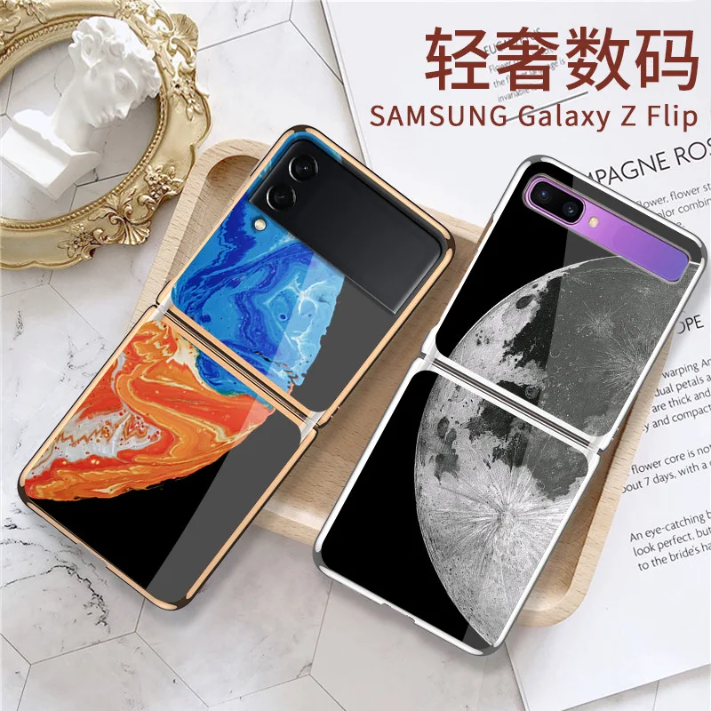 

Для Samsung Galaxy Z flip 3 чехол для f7110 чехол с гальваническим стеклом