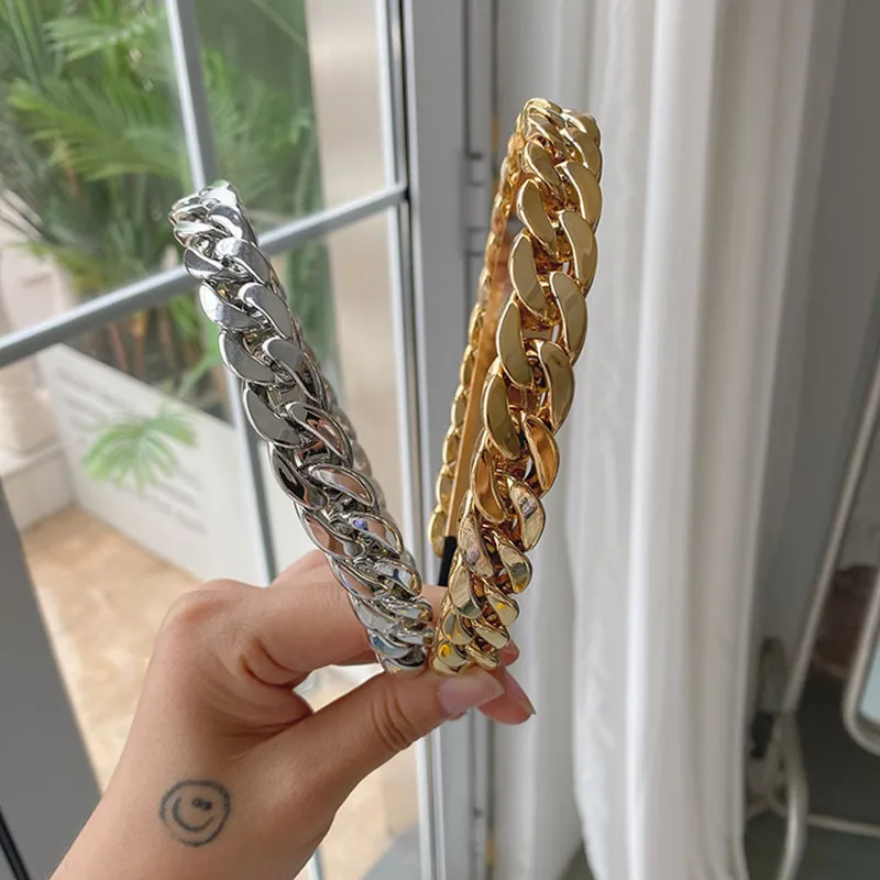 

Alloy Chain Headband Fashion Hair Accessories Women Hollow Thin Side Hipster Hairbands Wash Face Cute Hair Hoop Headwear New