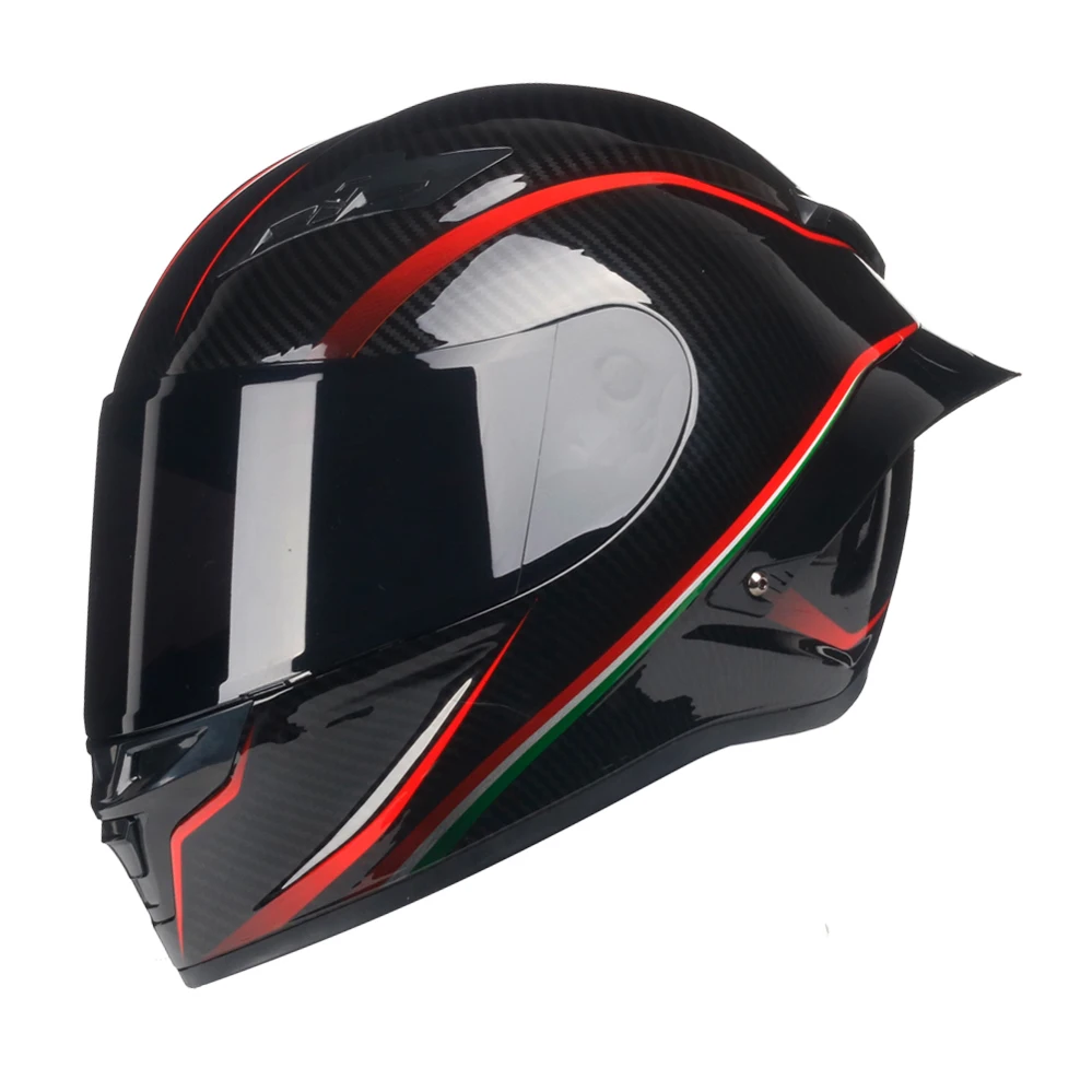Карбоновая печать мотоциклетный шлем полное лицо точка Fmvss No.218certified Capacete Moto Cascos Para Moto Devil Horns Racing