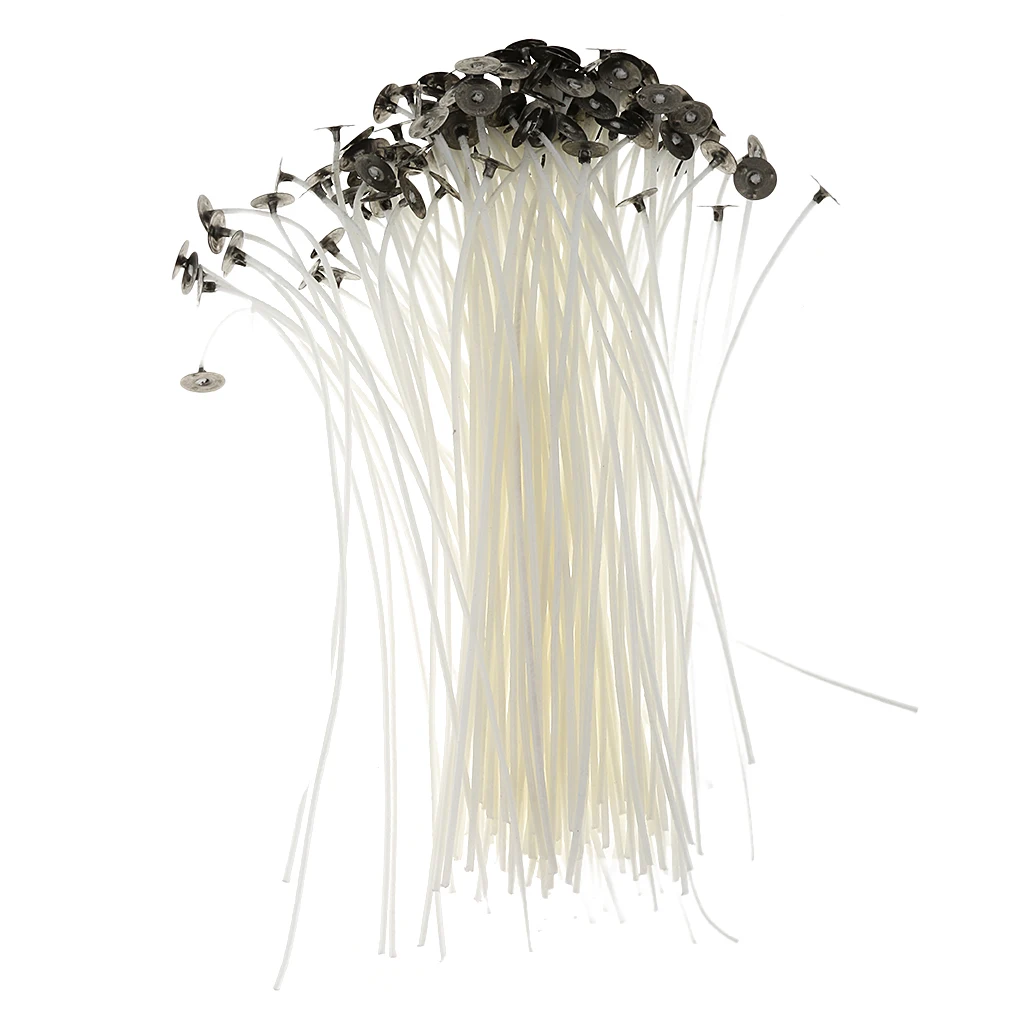 50x 15cm Cotton Pre Waxed Candle Wicks For Candle Making With Sustainers