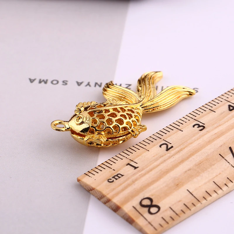 

DoreenBeads Fashion Jewelry Making Pendant Alloy DIY Findings Fish Animal Gold Color Silver Color Charms 38mm, 5 PCs
