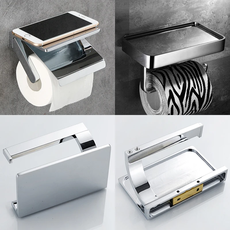 ellen bathroom toilet paper holder soild brass luxury bright chrome roll bath paper holder el1222 free global shipping