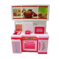 new Pretend Play Simulation Kitchen Set Cooking Cabinet Tool Tableware Furniture Accessories For Barbie Dolls Kids Toy Girl Gift