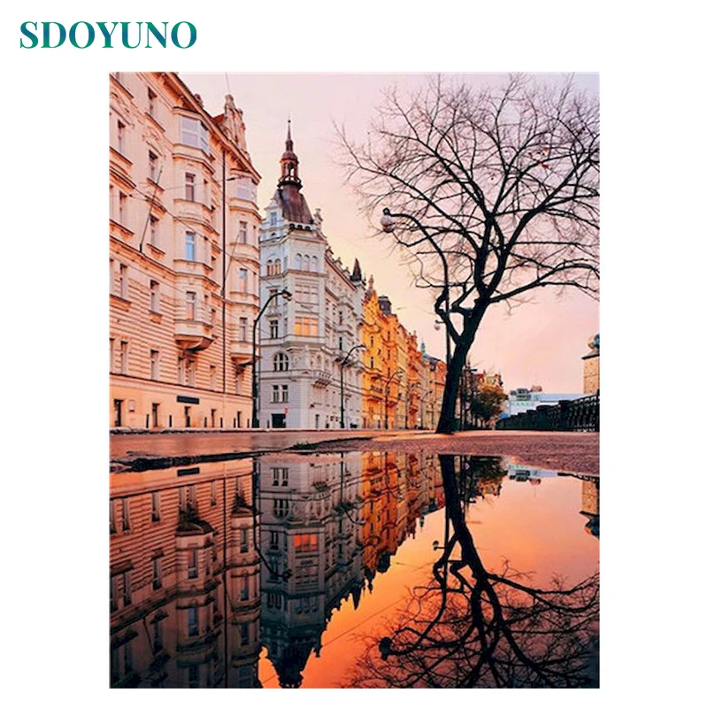 

Масляная краска по номерам SDOYUNO 60x75 см, пейзаж «сделай сам», краска по номерам на холсте, безрамный пейзаж, ручная краска, домашний декор