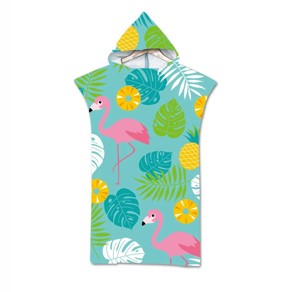 Мягкое банное полотенце с капюшоном для взрослых фламинго накидка из микрофибры