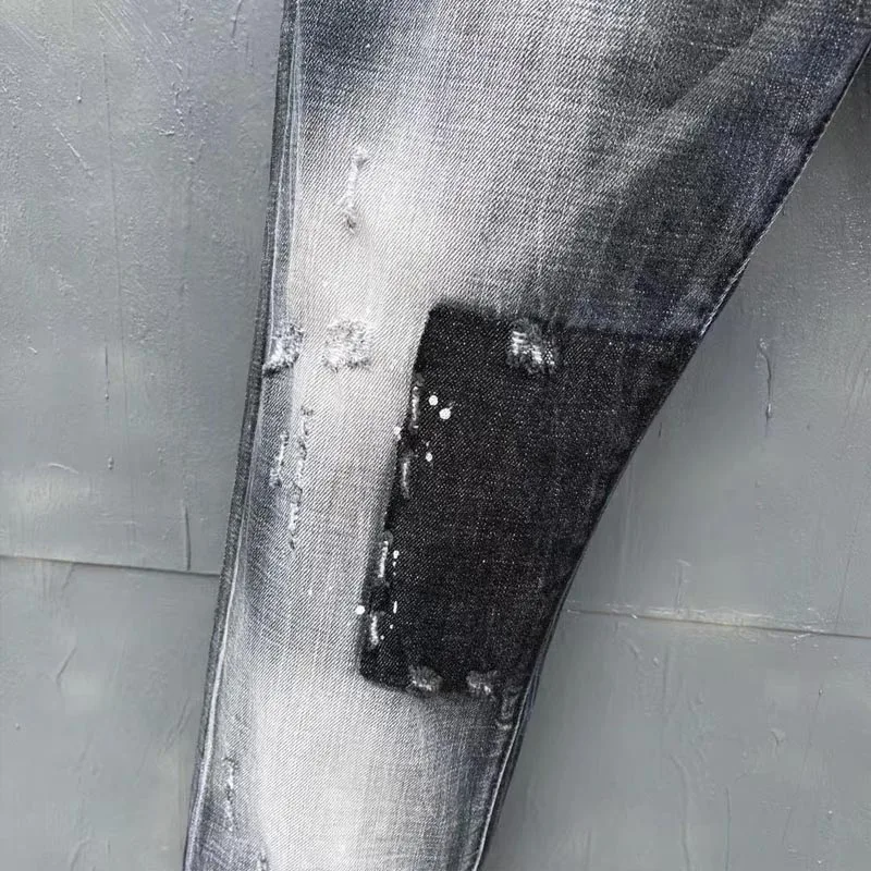 

DSQ fashion Brand 2021 Men Jeans Summer Thin Breathable Soft Mid Straight Regular Men's Jeans Trousers Vintage Mens Clothing