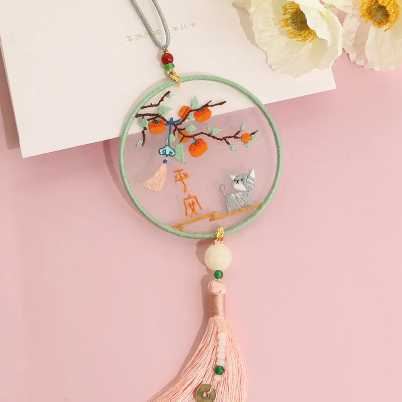 

Bookmark Embroidery DIY Handmade Self-Embroidery Material Pack Making Gifts Ancient Style Fine Embroidery Classical Chinese Styl