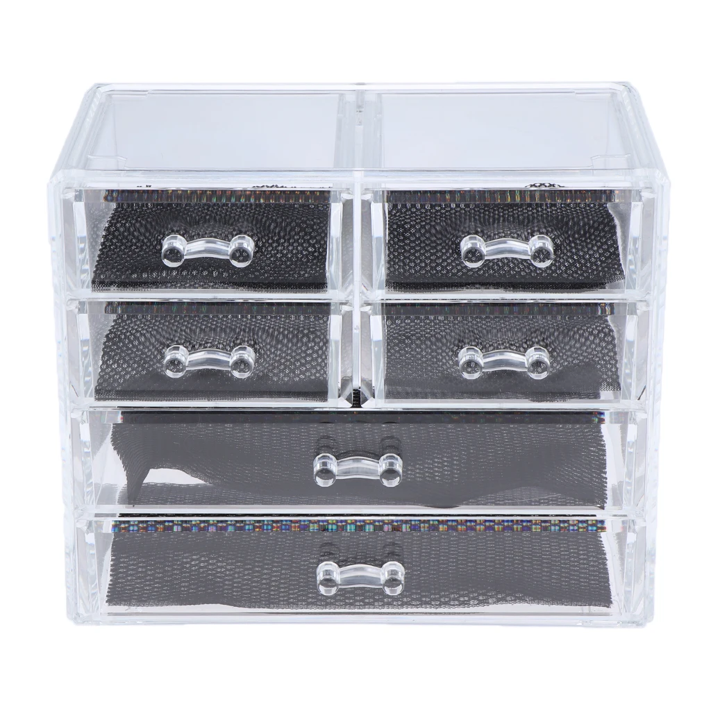 

Large Acrylic Makeup Drawer Organizer Jewelry Nail Art Tools Storage Display Case Space Saving