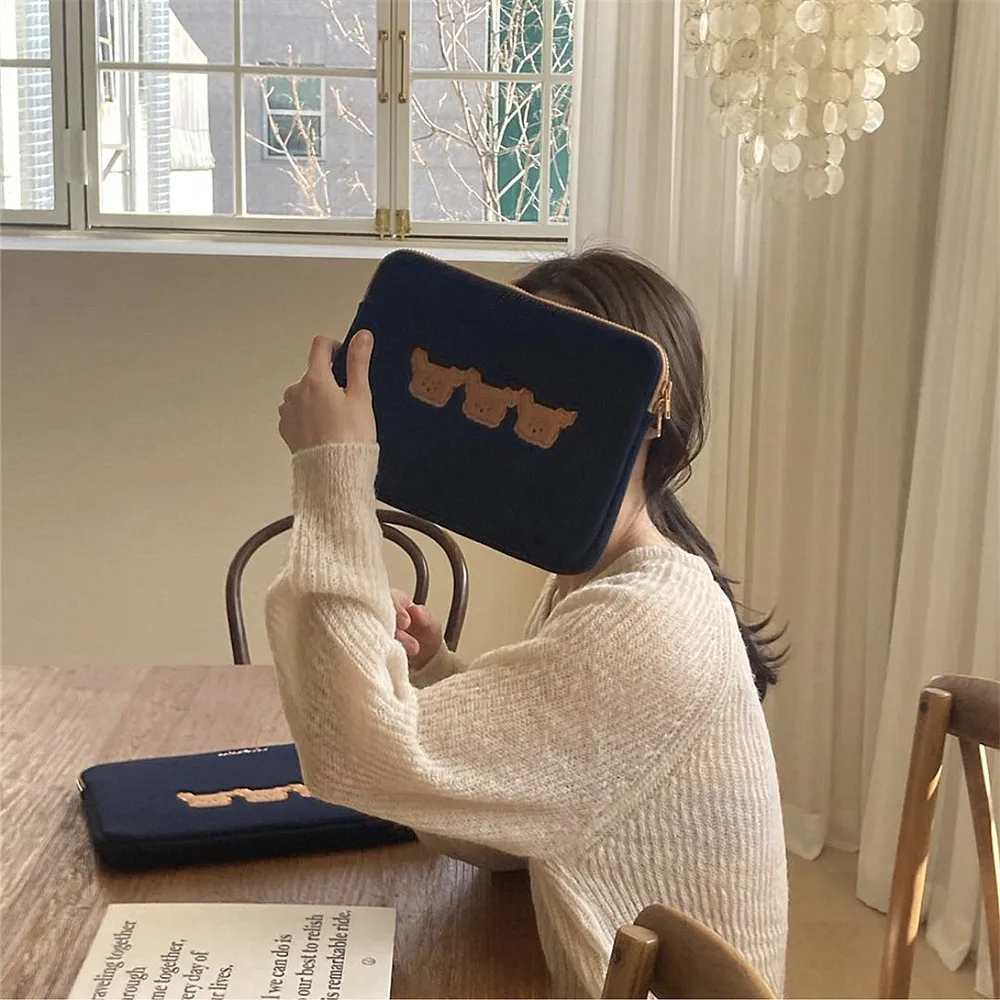 ins tablet pouch for ipad air 4 case ipad pro 9 7 10 5 11 inch liner bag korean style girls cute cartoon ipad sleeve storage bag free global shipping