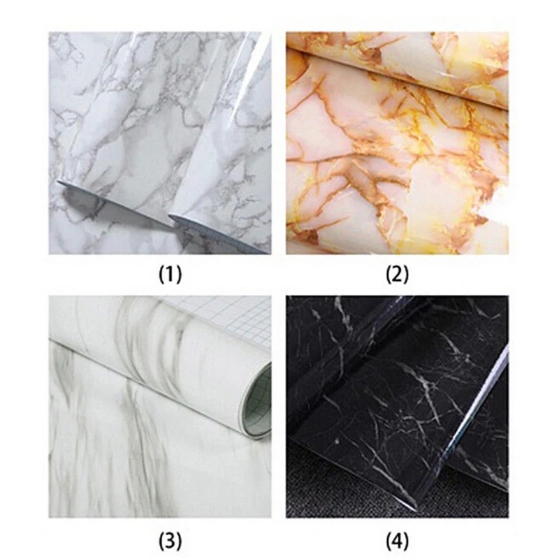 Self Adhesive Marble Effect Contact Paper Film Wall Covering Peel-Stick Decor Stickers Decoration | Дом и сад