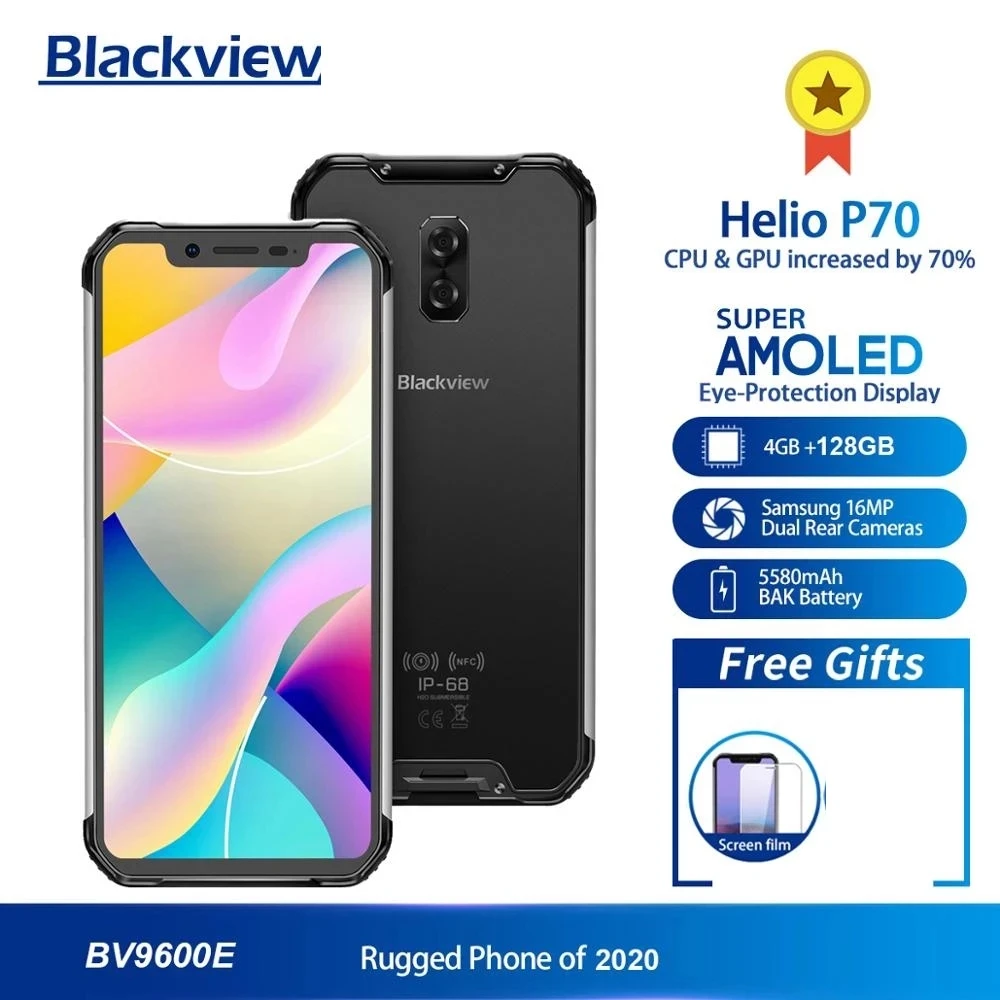 

Blackview BV9600E Водонепроницаемый смартфон с 5,7-дюймовым дисплеем, восьмиядерным процессором Helio P70, ОЗУ 4 Гб, ПЗУ 64 ГБ, Android 6,21