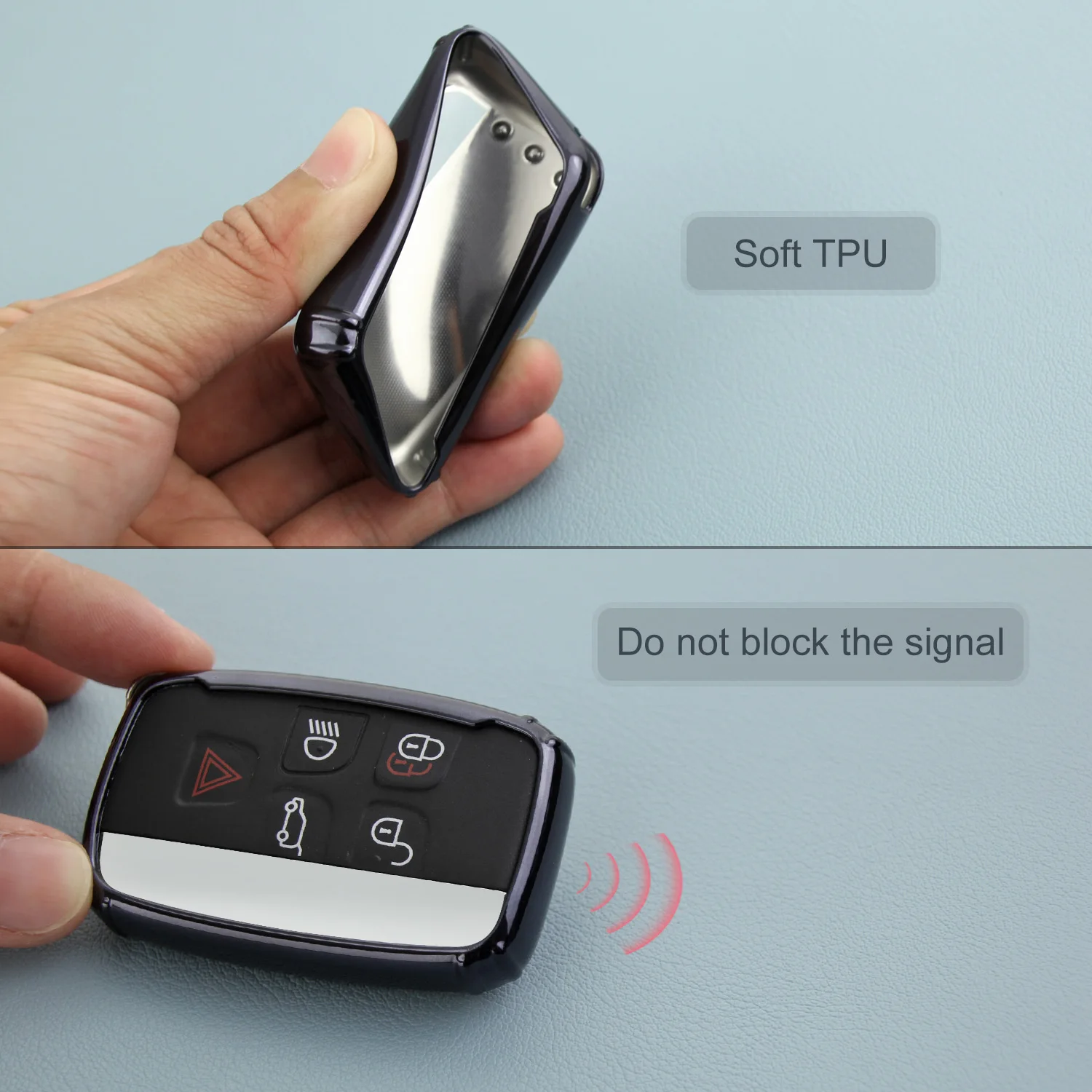 Черный Автомобильный Чехол для брелка с ключом держатель Land Range Rover Sport Evoque Velar