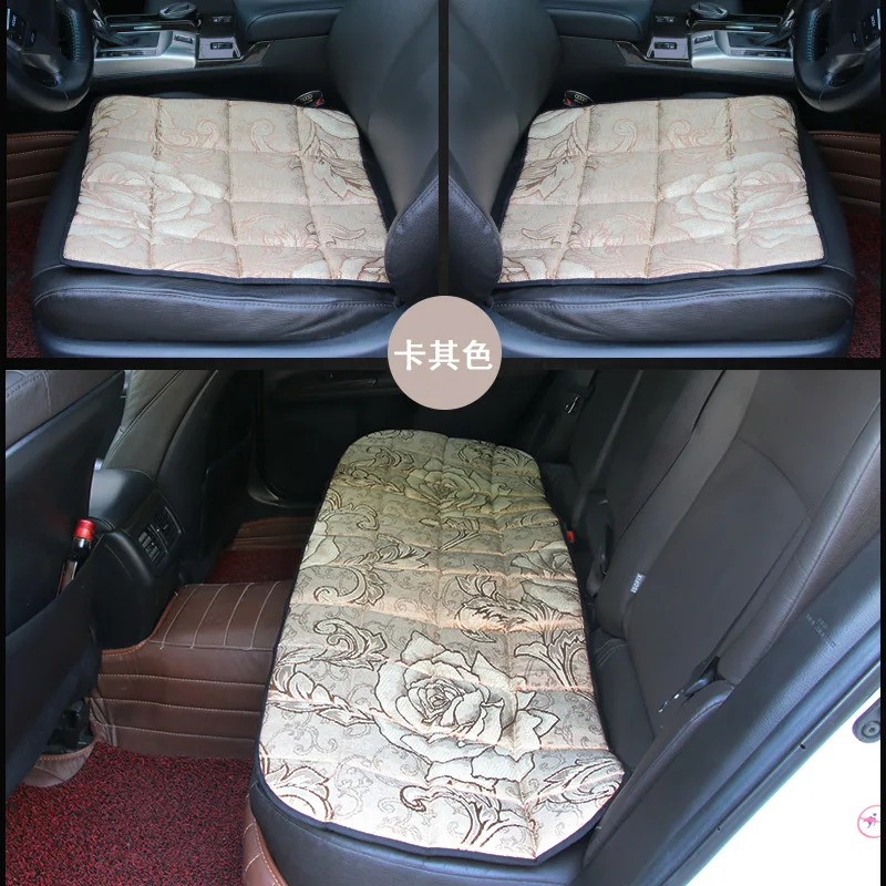 

Ice silk printed bamboo charcoal seat cushion four seasons universal three-piece set backless car r-1455