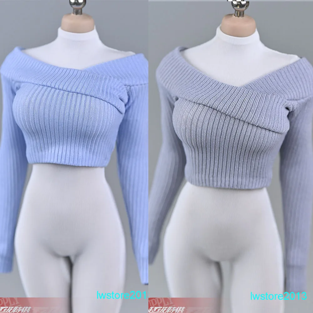 

1/6 Female Pullover Sweater cross-over collar fit 12'' Phicen TBLeague Figure Dolls In Stock