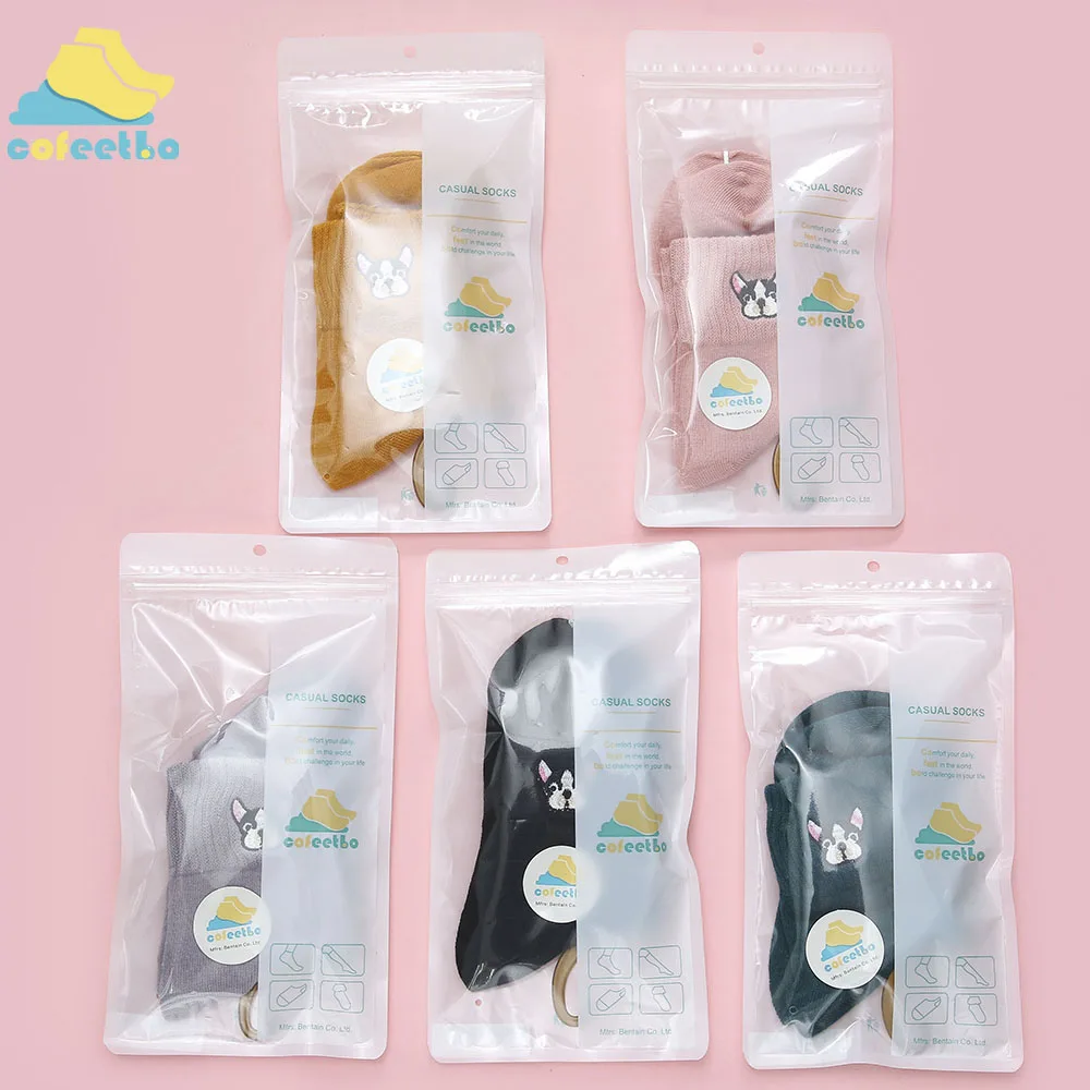 

Cute Embroidery Sports Socks Women Warm Sweat-absorbent Breathable Cotton Solid Girls Socks Soft Casual Thick Crew Ladies Socks